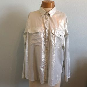 Metallic J.Crew camp shirt
